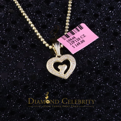 DiamondCelebritees Promising Yellow Sterling Silver Heart Pendant with 2.38 Grams w/ Cubic Zirconia