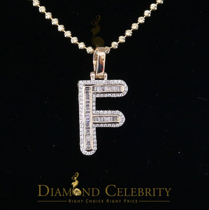 DiamondCelebritees Yellow Bugutte Initial All Alphabet Sterling Silver Pendant with Cubic Zirconia