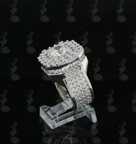 DiamondCelebritees 925 SilverJewelry White 16.0ct Cubic Zirconia Wide Octagon Men's Ring Size 9.5