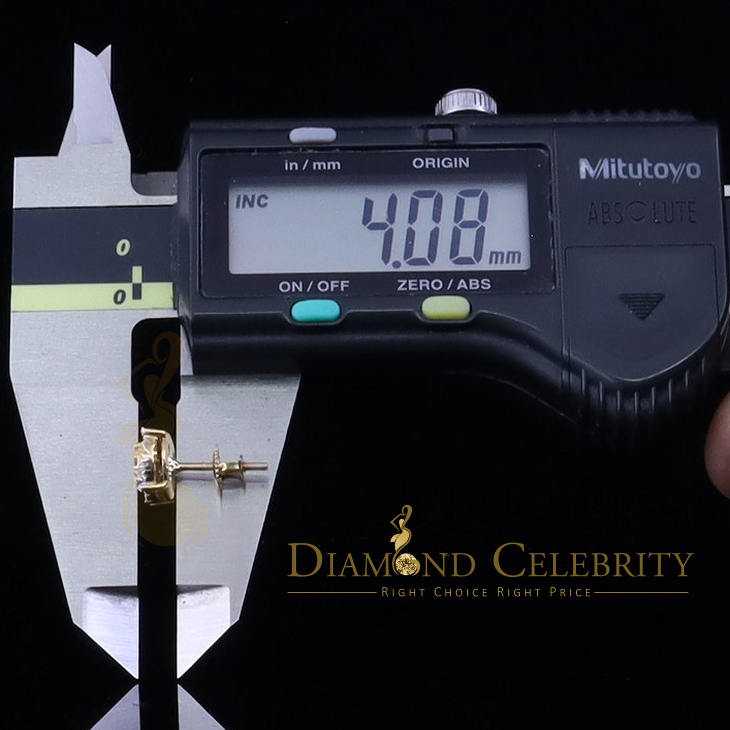 DiamondCelebritees Women's 925 Silver Yellow 0.40ct VVS 'D' Pink Moissanite Round Stud Earrings