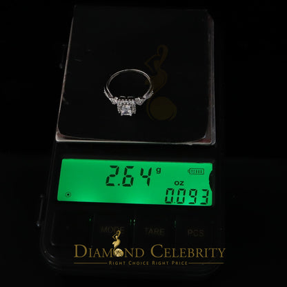 DiamondCelebritees 925 Silver White 0.75ct Square Shape Engagement CZ Women's Ring Size 7