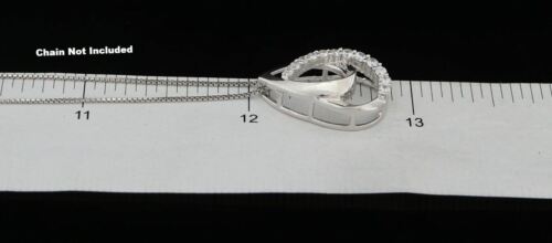 DiamondCelebritees Sterling White Silver Pear Fashion Pendant with 0.00ct Cubic Zirconia