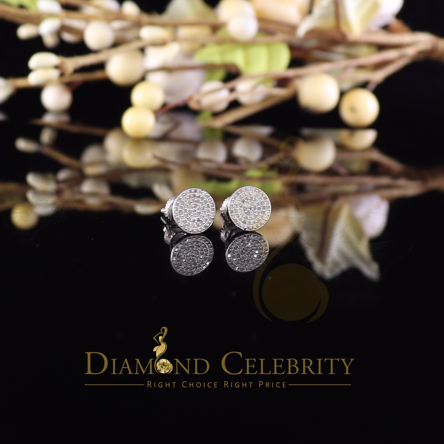 DiamondCelebritees 925 Sterling Silver White 0.25ct Diamond For Men's/Women's Stud Round Earrings