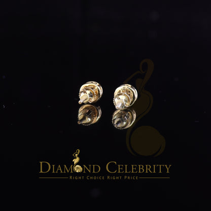 DiamondCelebritees 0.05 ct Diamond 925 Sterling Silver Yellow For Women's/Men's Round Stud Earring