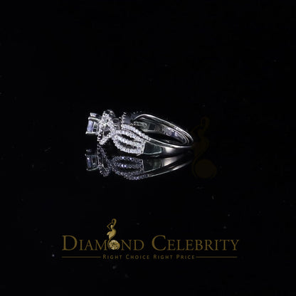 DiamondCelebritees 1.20ct Cubic Zirconia White 925 Silver Men's/ Women 2PC Bridal Rings Size 7
