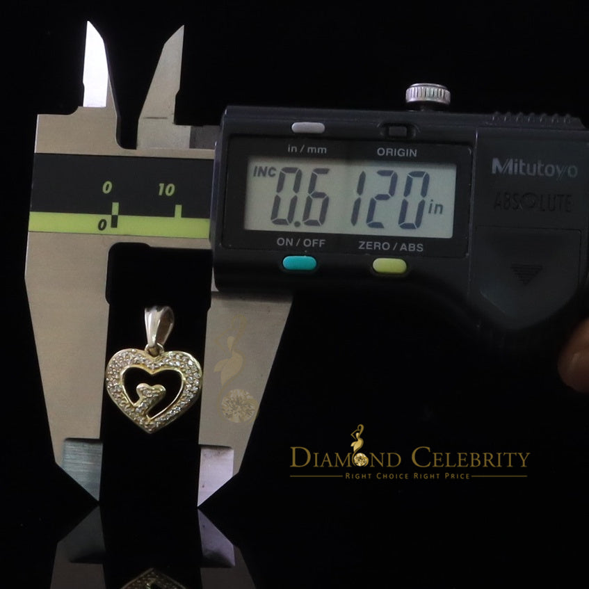 DiamondCelebritees Promising Yellow Sterling Silver Heart Pendant with 2.38 Grams w/ Cubic Zirconia
