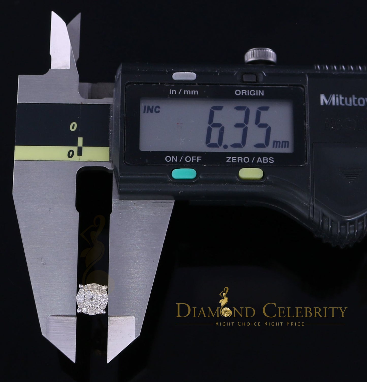DiamondCelebritees 0.50CT Real Diamond 10K Real Yellow Gold Men's/Women's Stud Round Earring