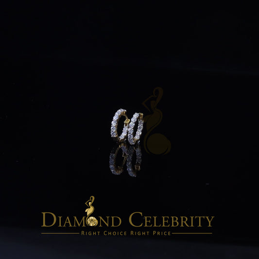 DiamondCelebritees 2.50ct Moissanite Yellow 925 Sterling Silver Women's In and Out Hoop Earrings