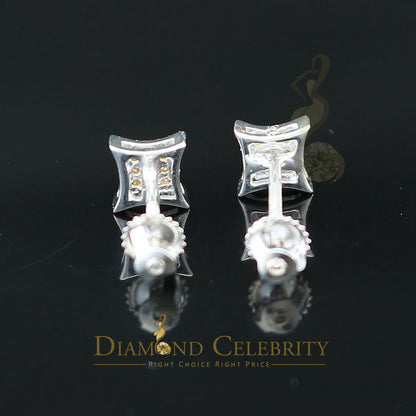 DiamondCelebritees 0.05ct Diamond 925 Sterling Silver White Stud Women's/ Men's Kite Shape Earrings