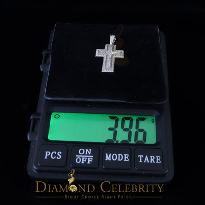DiamondCelebritees Cubic Zirconia Attractive 1.38ct Sterling Silver CROSS White Necklace Pendant
