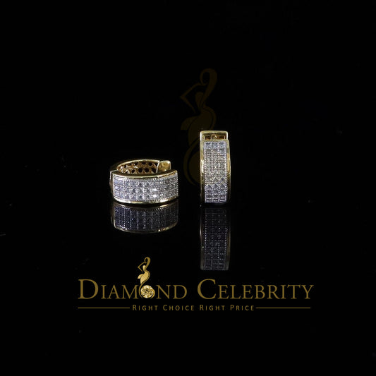 DiamondCelebritees  Hip Hop Yellow 925 Silver 0.66ct Cubic Zirconia Women's & Men's Hoop Earrings