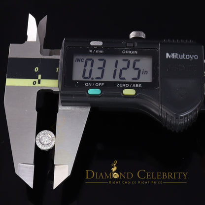 Aretes Para Hombre 925 White Silver Women's 0.5ct Moissanite Round Earrings