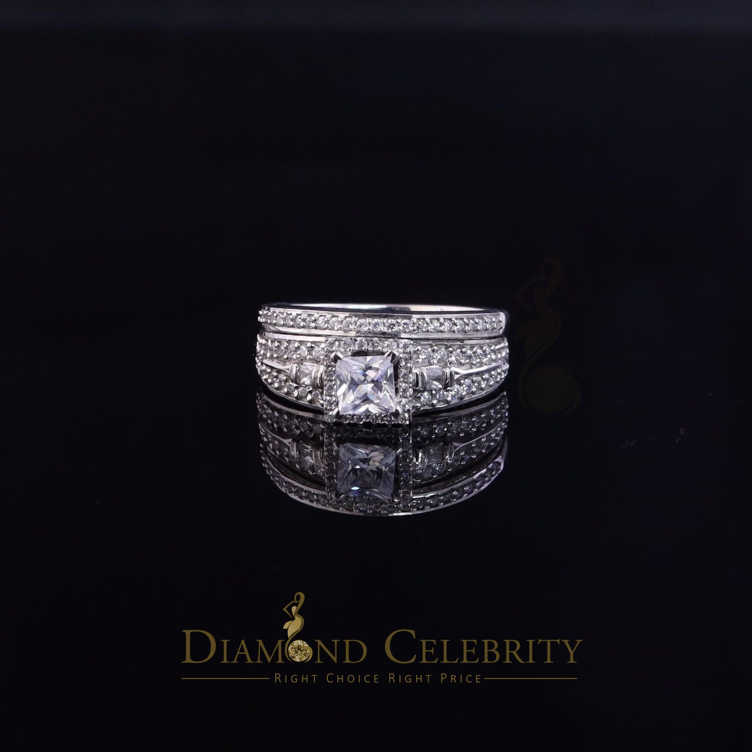 Sterling Silver 925 Crown Ring With White C.Z. Micro Set - Sizes 5