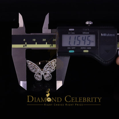 DiamondCelebritees Men's/Womens 925 Silver Yellow 1.75ct VVS 'D' Moissanite Butterfly Rings