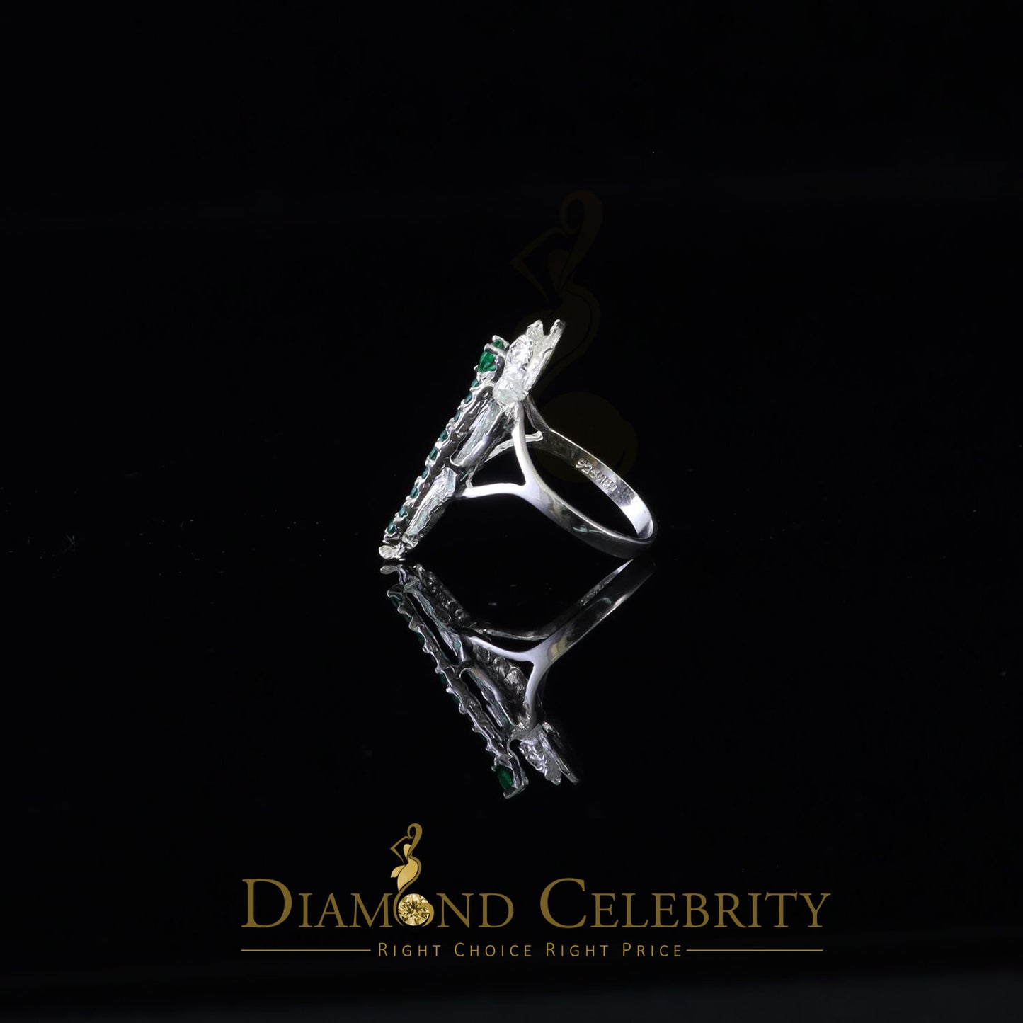 DiamondCelebritees Religious White 925 Sterling Silver Cubic Zirconia St.Jude Women's Ring Size 8.5