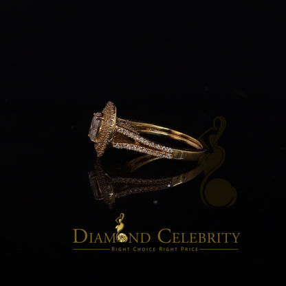King Of Blings  10K Yellow Gold 2.00CT 'VVS' 'FL' D clr Oval Cut Moissonite Womens Ring S/7