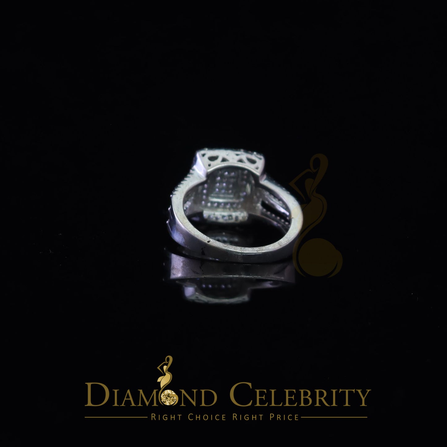 DiamondCelebritees 0.75CT Cubic Zirconia Sterling White Silver Round Engagement Women's Ring Size 7