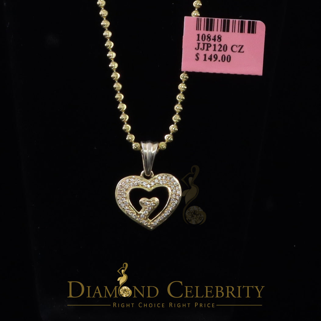 DiamondCelebritees Promising Yellow Sterling Silver Heart Pendant with 2.38 Grams w/ Cubic Zirconia