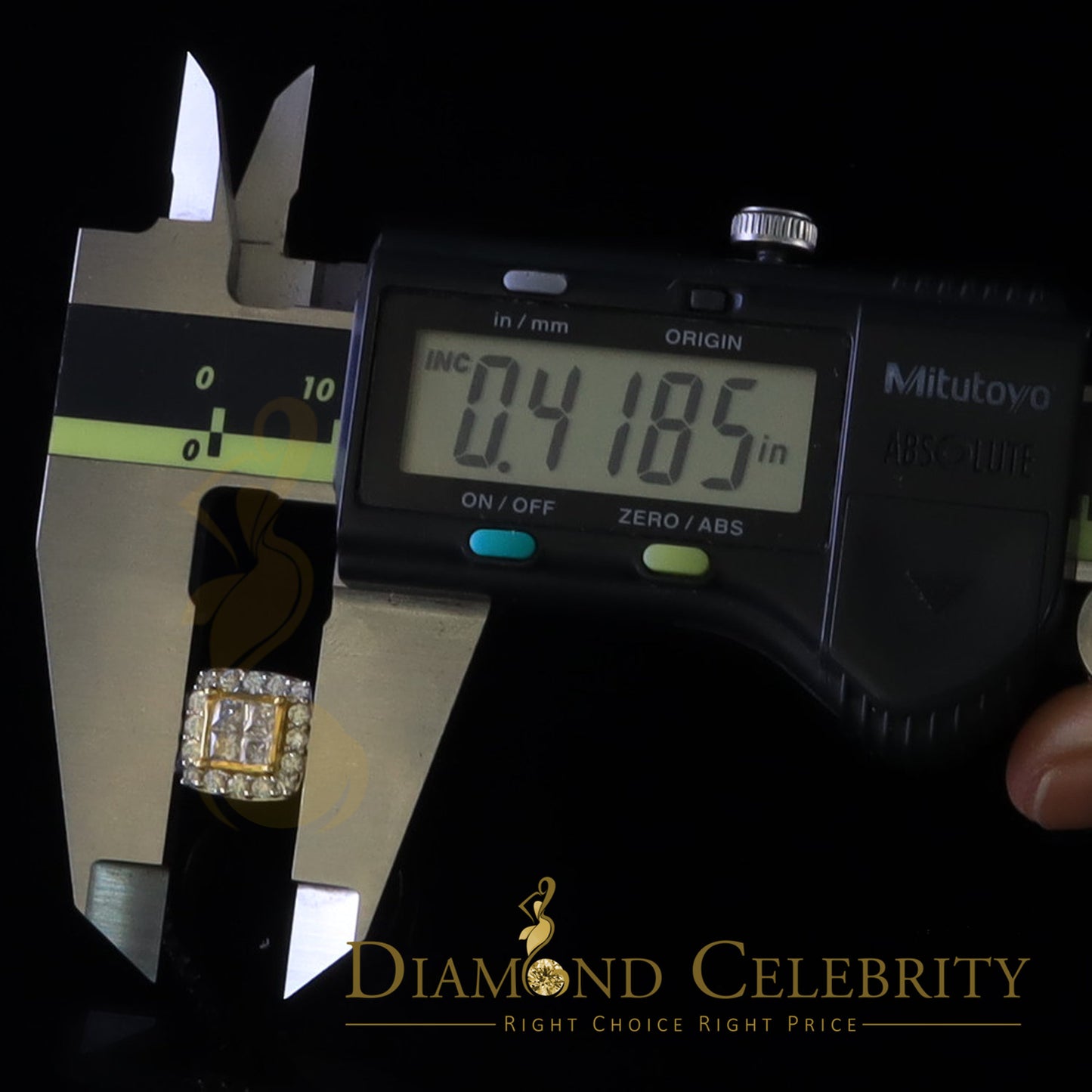 DiamondCelebritees 4.0ct Cubic Zirconia Sterling Yellow Silver Square Bridal Womens Ring Size 7.5