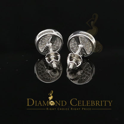 DiamondCelebritees 925 White Silver Hip Hop 0.15ct Diamond For Men's & Women's Round Stud Earrings