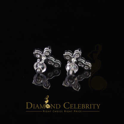 Diamondcelebritees 1.00ct Moissanite White 925 Sterling Silver Women's Cross Earrings