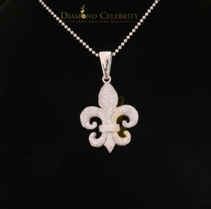 DiamondCelebritees White 925 Sterling Silver Fleur De Lis Shape Pendant with 4.59ct Cubic Zirconia