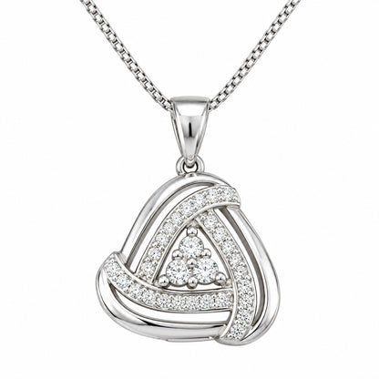 DiamondCelebritees 925 Sterling Silver White Double Triangle 1.00inch Pendant 1.65ct Cubic Zirconia