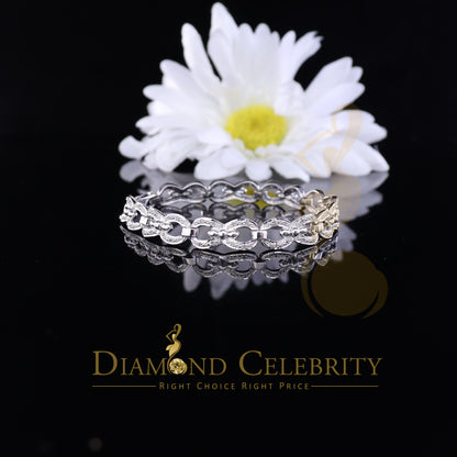 Diamondcelebritees 925 Sterling Silver White 0.20CT Real Diamonds Fancy Style Bracelete Size 7''