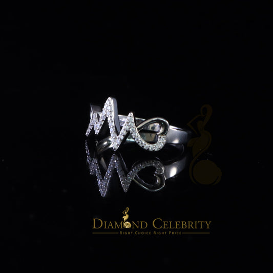 DiamondCelebritees Diamond Celebrity 0.50ct Cubic Zirconia White Silver Womens Hearts Ring Size 8