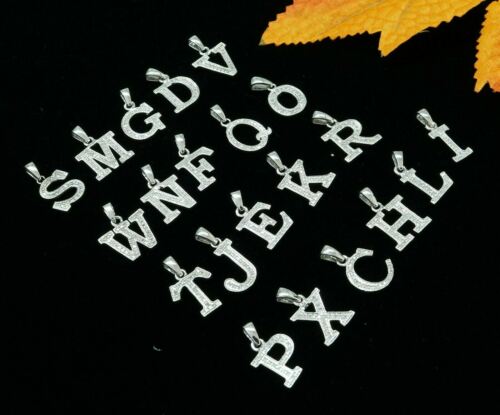 Attractive Sterling SilverAll Alphabet Letter White Pendant with Cubic Zirconia