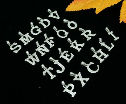 Attractive Sterling SilverAll Alphabet Letter White Pendant with Cubic Zirconia