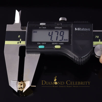 DiamondCelebritees  Yellow Silver 1.12ct Cubic Zirconia 925 Women's & Men's Hip Hop Square Earrings