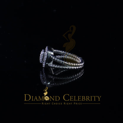 DiamondCelebritees 0.95ct Cubic Zirconia 925 Sterling White Silver Square Womens Ring Size 7.5