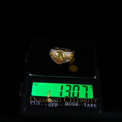 DiamondCelebritees 8.10ct 925 Sterling White Silver Oval Cubic Zirconia Men's Ring Size 9