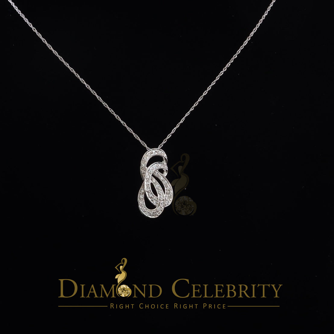 DiamondCelebritees White Sterling Silver Pendant with Charming FASHION Shape 0.28ct Cubic Zirconia