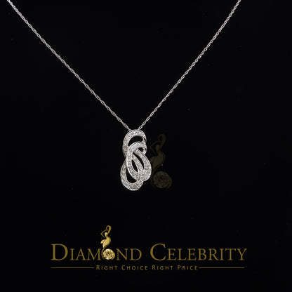 DiamondCelebritees White Sterling Silver Pendant with Charming FASHION Shape 0.28ct Cubic Zirconia