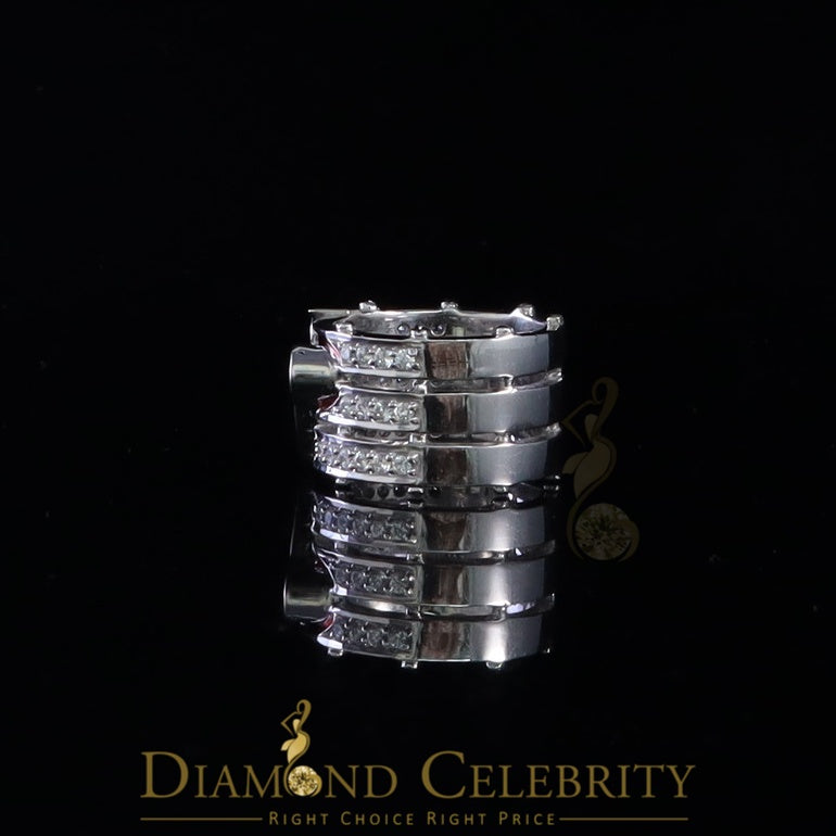 DiamondCelebritees 925 Silver White 1.50ct Cubic Zirconia Texan Wide Band Cocktail Ring Size 10