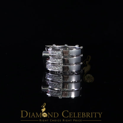 DiamondCelebritees 925 Silver White 1.50ct Cubic Zirconia Texan Wide Band Cocktail Ring Size 10