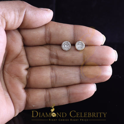 DiamondCelebritees 925 Sterling Yellow Silver 0.20ct Diamond Men's & Womens Style Round Earrings