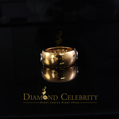 DiamondCelebritees 1.50ct VVS 'D' Silver Yellow For Men's & Women's Band Moissanite Ring Size 8