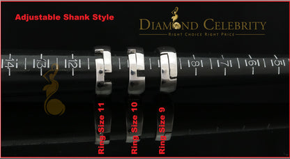 DiamondCelebritees Men's White Silver 1.80ct Round Cubic Zirconia Adjustable Ring From SZ 9 to 11