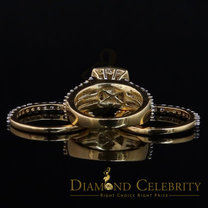 DiamondCelebritees 925 Sterling Yellow Square 2.08ct Cubic Zirconia Silver Wedding Womes Ring SZ 6