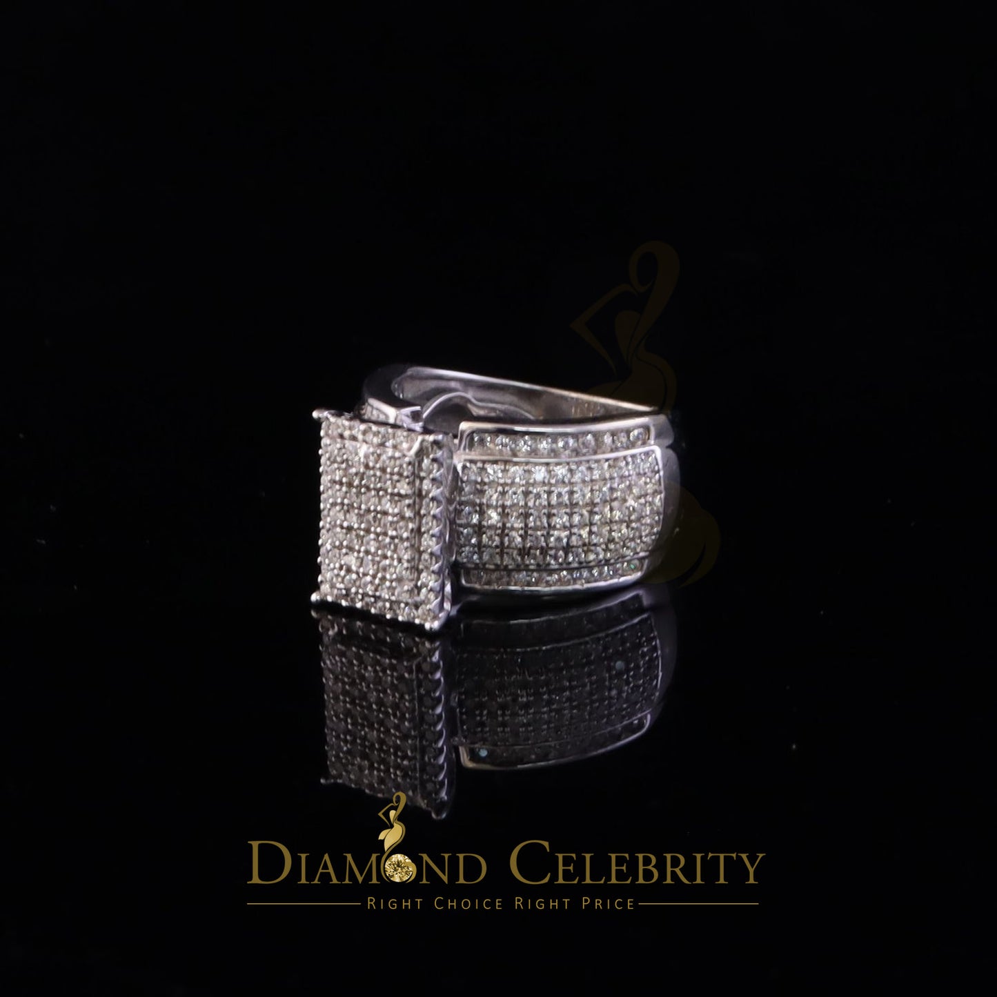 DiamondCelebritees Diamond Celbrity 2.03ct Cubic Zirconia White Silver Womens Square Ring Size 7