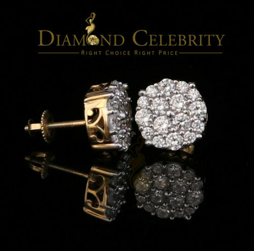 DiamondCelebritees  925 Sterling Yellow Silver 2.96ctCubic Zirconia Round Women's Stud Earrings