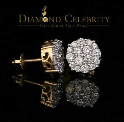 DiamondCelebritees  925 Sterling Yellow Silver 2.96ctCubic Zirconia Round Women's Stud Earrings