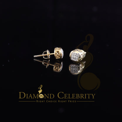 DiamondCelebritees 0.05 ct Diamond 925 Sterling Silver Yellow For Women's/Men's Round Stud Earring
