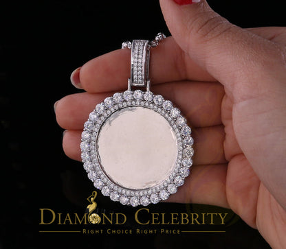 DiamondCelebritees White Charm 925 Sterling Silver Round Shape Pendant with15.09ct Cubic Zirconia