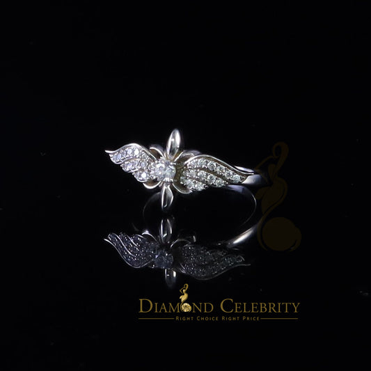 DiamondCelebritees 925 Sterling White Silver 0.75ct Cubic Zirconia Butterfly Womens Ring Size 6