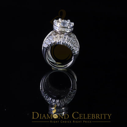 DiamondCelebritees 17.00ct Cubic Zirconia 925 Silver White Ring Multi Row Bridal Womens Ring Size 9