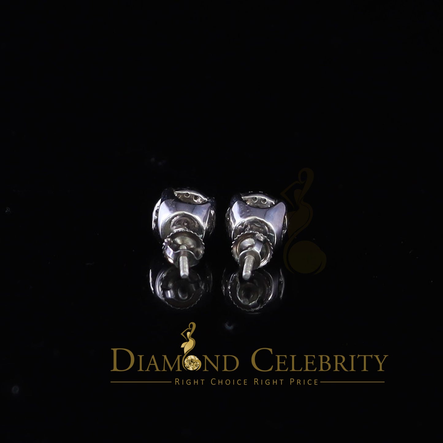 DiamondCelebritees  Aretes Para Hombre 925 White Silver 0.74ct Cubic Zirconia Round Women's Earrings
